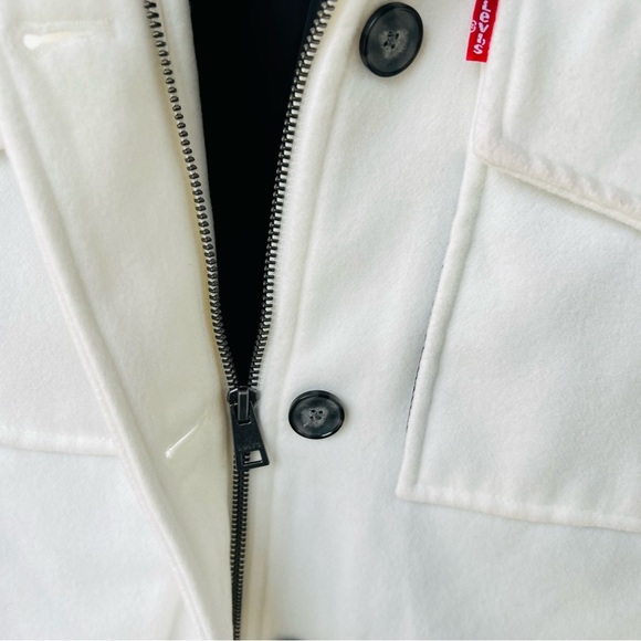 LEVI’S FRINGE WHITE SHIRT STYLE WESTERN LONGLINE JACKET SIZE XS NWT - Picture 12 of 16